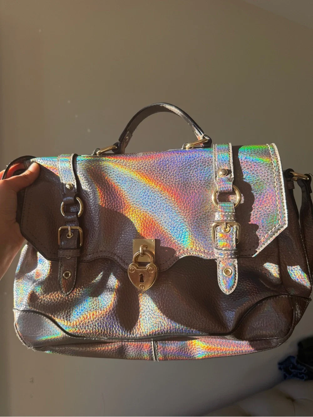 🔥Rare Vtg Juicy Couture Satchel Metallic Bag Heart Locket Crossbody Y2K